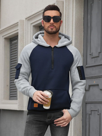 Herren Kapuzenpullover Sportlich Modern Mit Reißverschluss