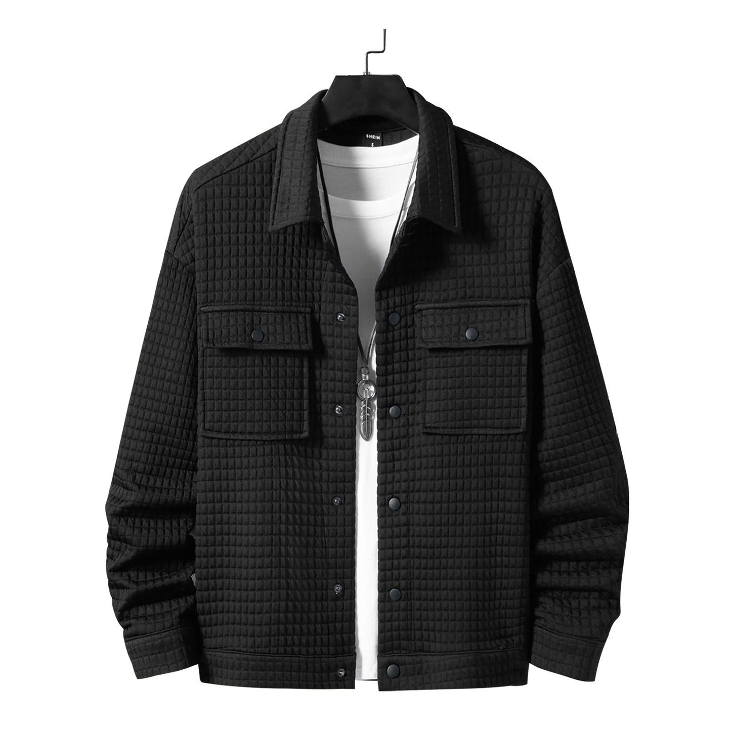 Herren Hemdjacke Lässig mit Taschen Modern