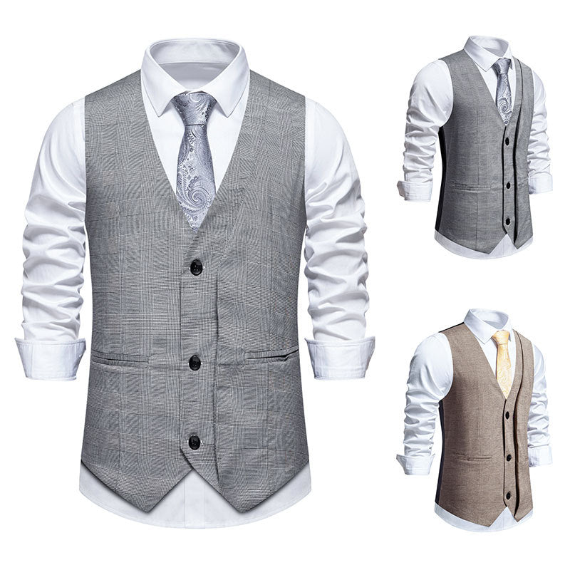 Herren Anzugweste Elegant Modern Karomuster Slimfit