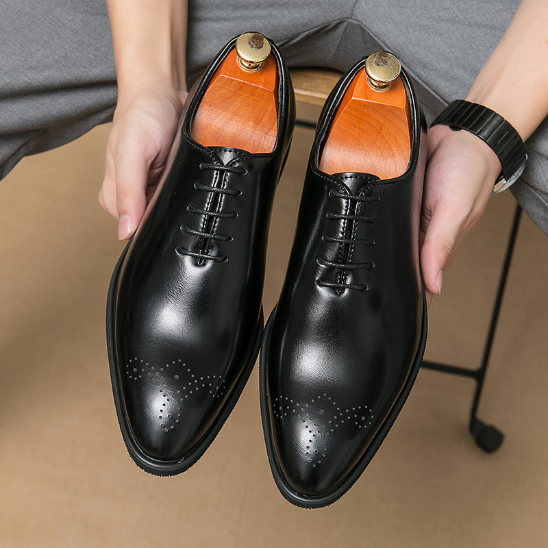 Herren Schnürschuhe Leder Elegant Modern Schwarze Schuhe