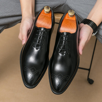 Herren Schnürschuhe Leder Elegant Modern Schwarze Schuhe