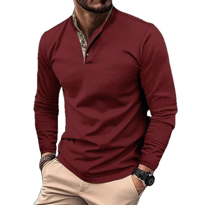 Herren Langarmshirt Stehkragen Modern Berlin Style