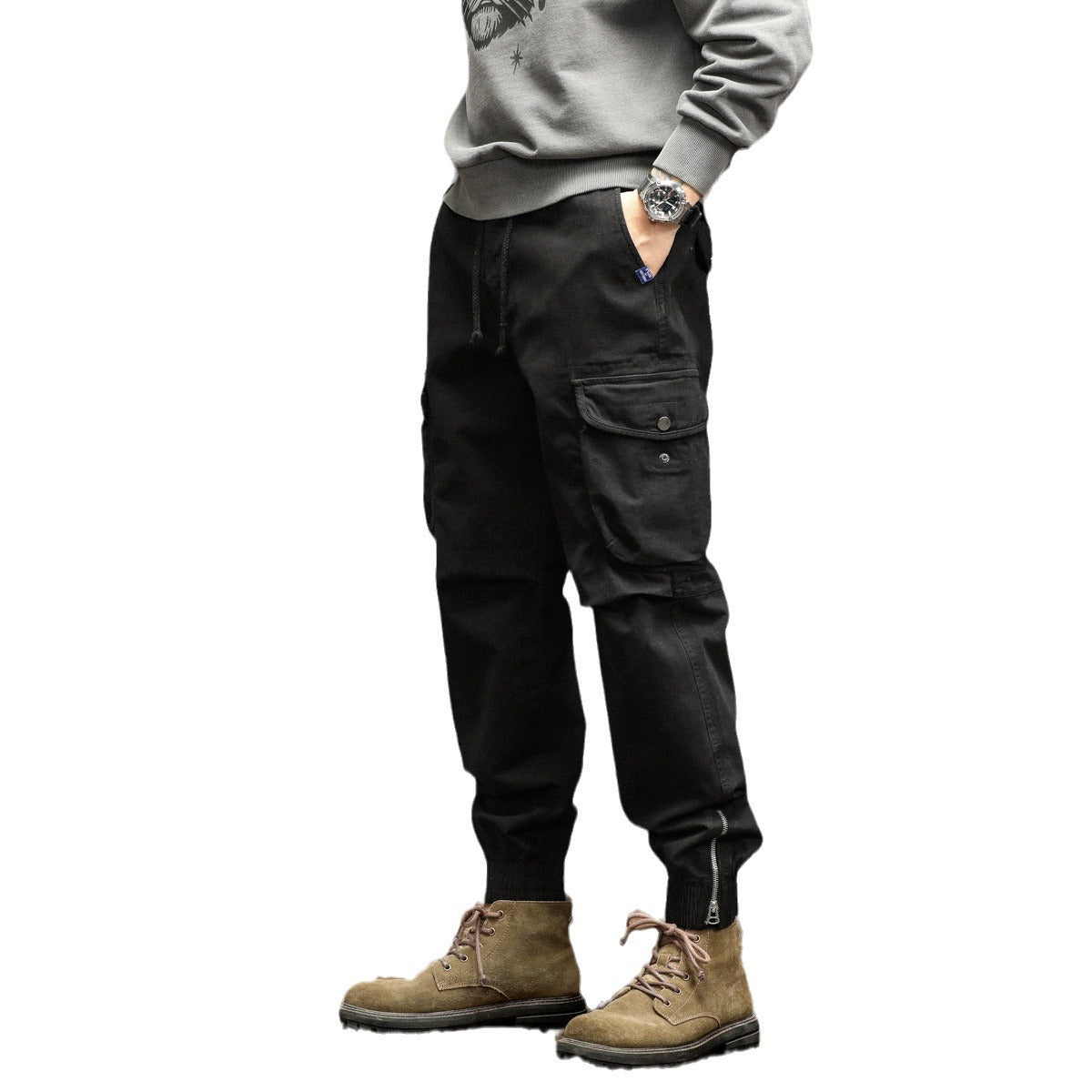 Herren Cargo-Hose Elastisch Multifunktional Taschen