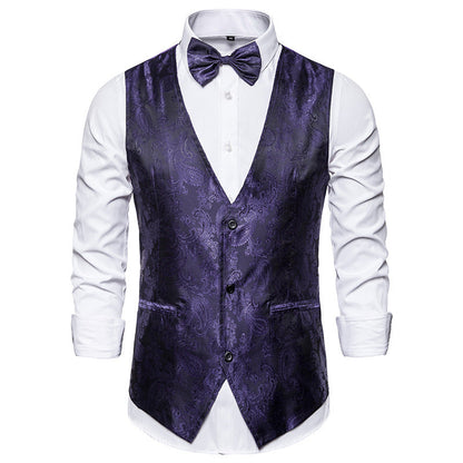 Herren Weste Elegante Paisley Muster Mit Fliegenband
