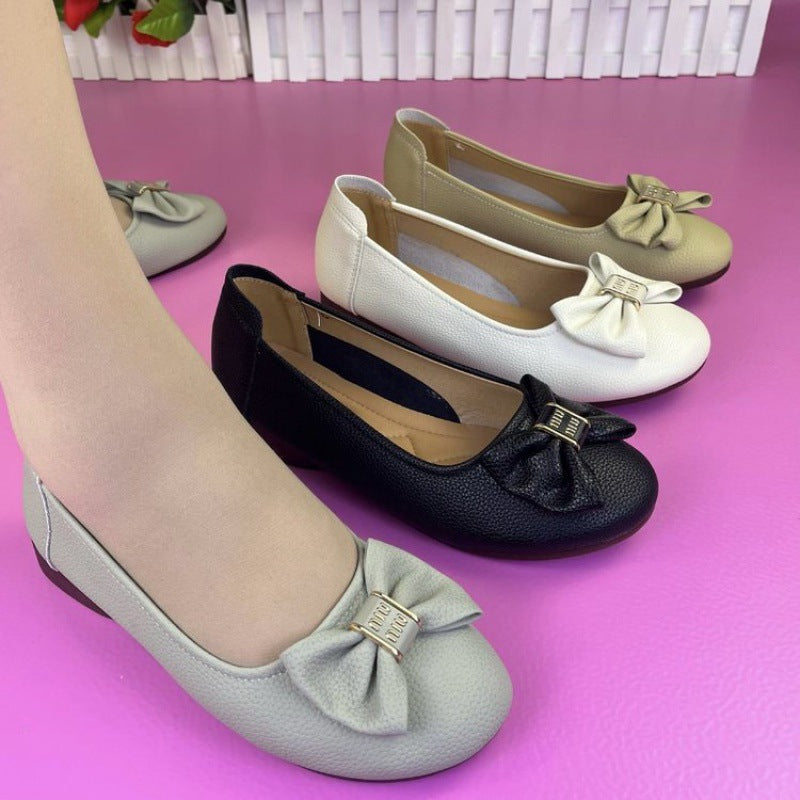 Damen Ballerinas Elegante Schleife Komfortabel