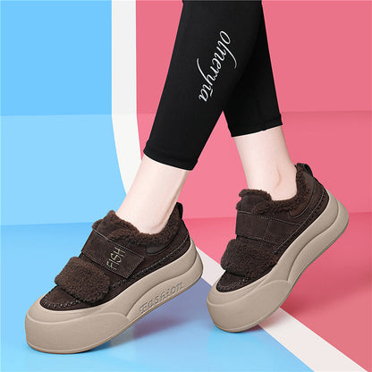 Damen Sneaker Bequem Kuschelig Weite Passform