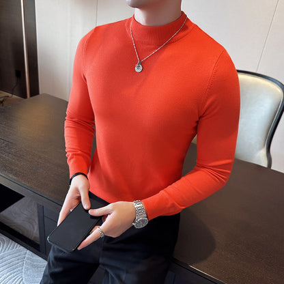 Herren modischer Pullover mit hohem Kragen und eleganter Passform Berlin Glamour