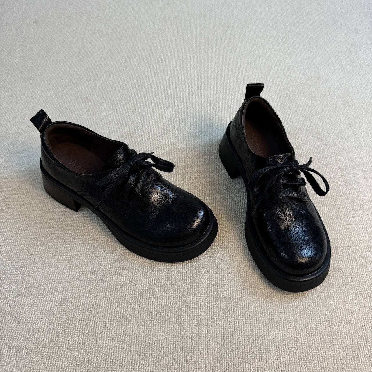 Damen Schnürschuhe Robust Plateau Elegantes Leder - BerlinGlamour