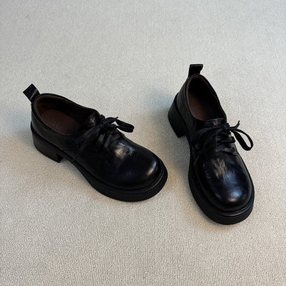 Damen Schnürschuhe Robust Plateau Elegantes Leder - BerlinGlamour