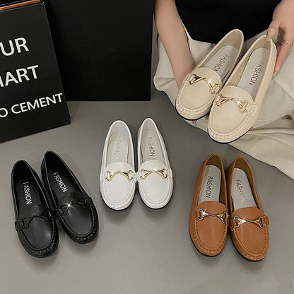 Damen Mokassin Slipper Gold Akzente Modern