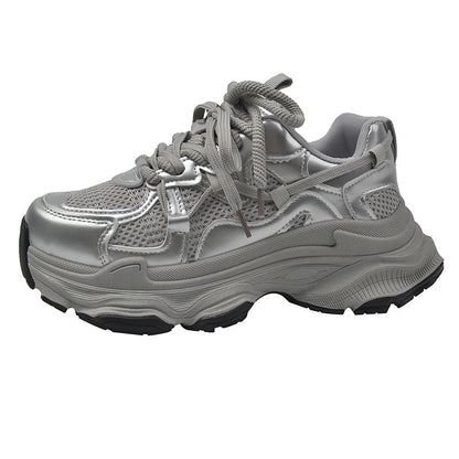 Damen Sneaker Chunky mit Mesh Obermaterial und Weicher Sohle