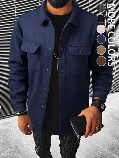 Herren Overshirt Jacke Modern mit Taschen und Knöpfen