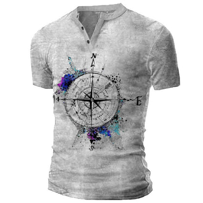 Herren T-Shirt Kompass Design Trendy Urban