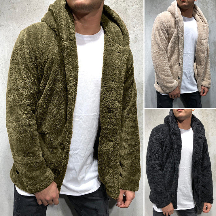 Herren Teddyjacke Warm Kuschelig Mit Taschen