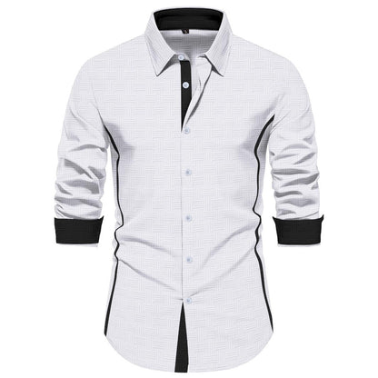 Herren Hemd Modern Strukturiert Slim Fit