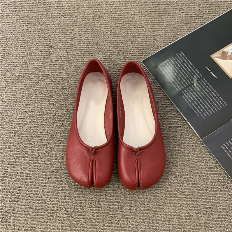 Damen Ballerinas Bequem Elegant mit Schlitz-Details