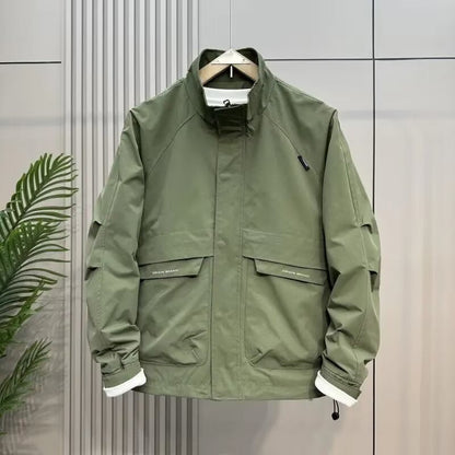 Herren Wetterjacke Multifunktionsjacke Winddicht mit Kragen