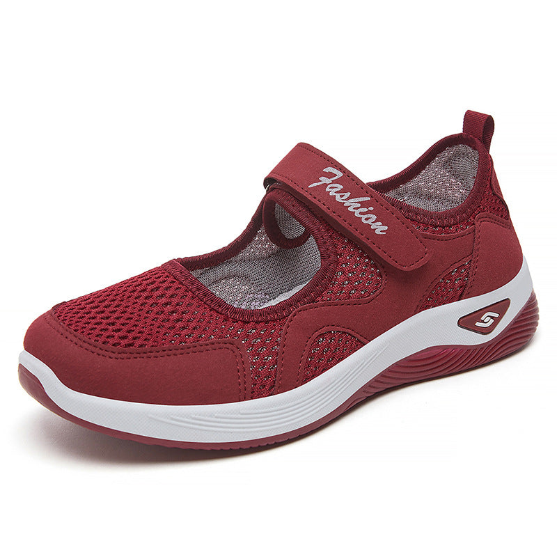Damen Sneaker Sportlich Slip-On Klettverschluss Weite Einstellbar