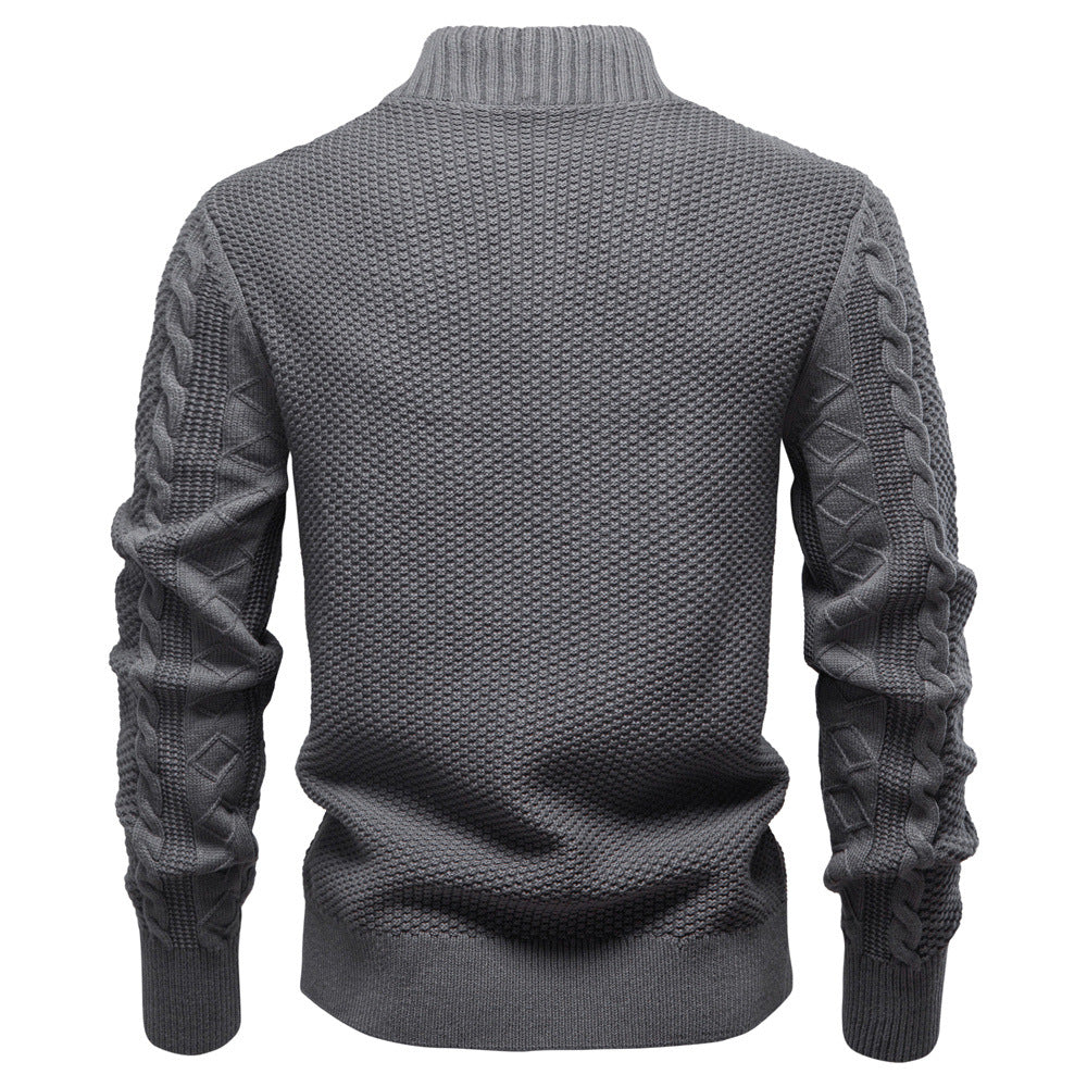 Herren Strickjacke Strukturiert Reißverschluss Modern