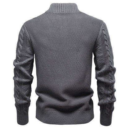 Herren Strickjacke Strukturiert Reißverschluss Modern
