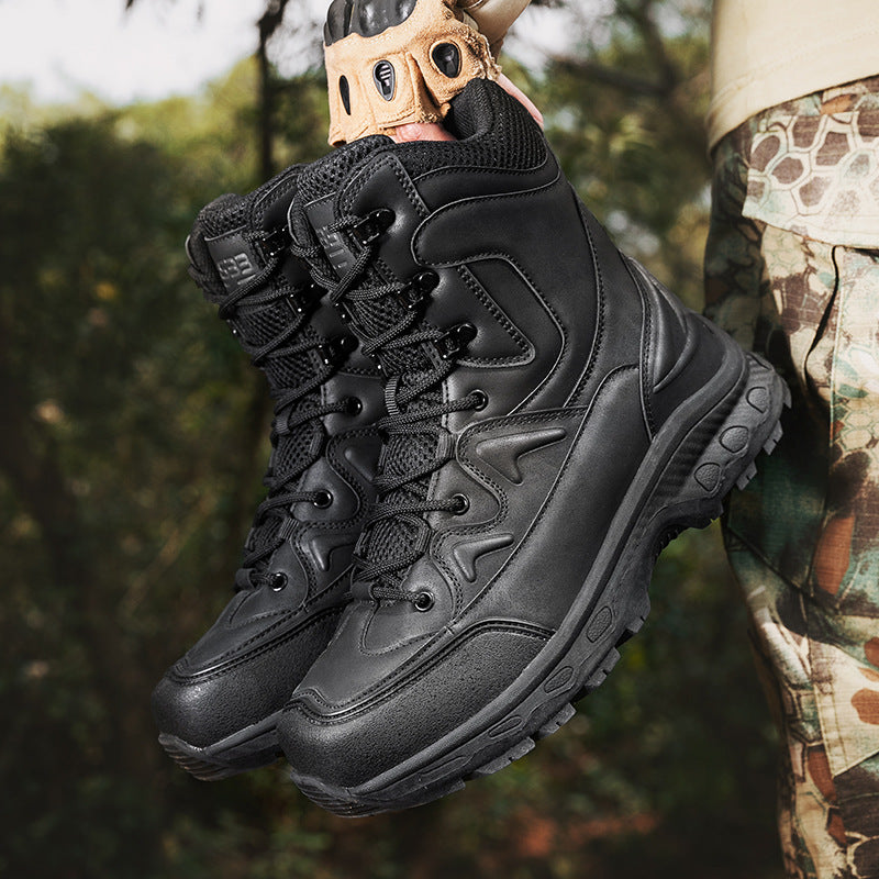 Herren Tactical Boots Robust Militärstil Schwarze Stiefel