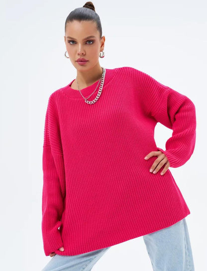 Damen Strickpullover Oversized Modern Großzügig