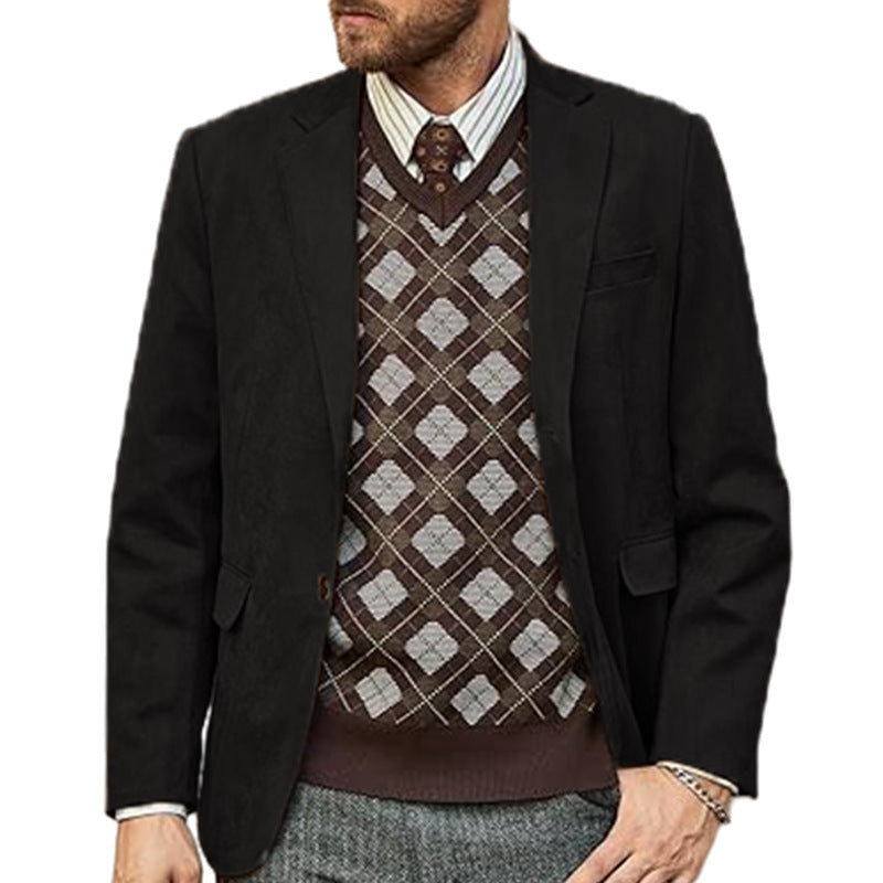 Eleganter Herren Blazer Samt schwarz Modern