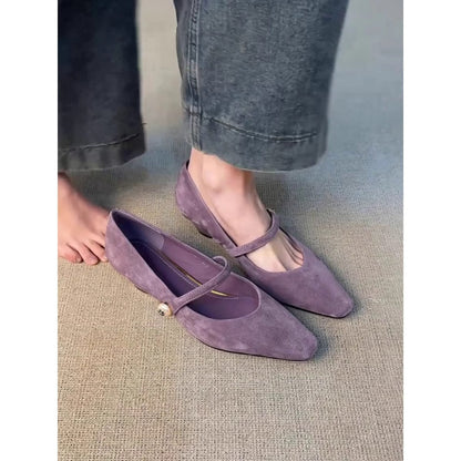 Damen Ballerinas Elegant Schnalle Riemenverschluss Modern
