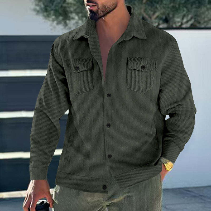 Herren Cordjacke Modern Schnitt mit Brusttaschen
