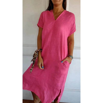 BerlinGlamour Kurzarmkleid mit V-Ausschnitt