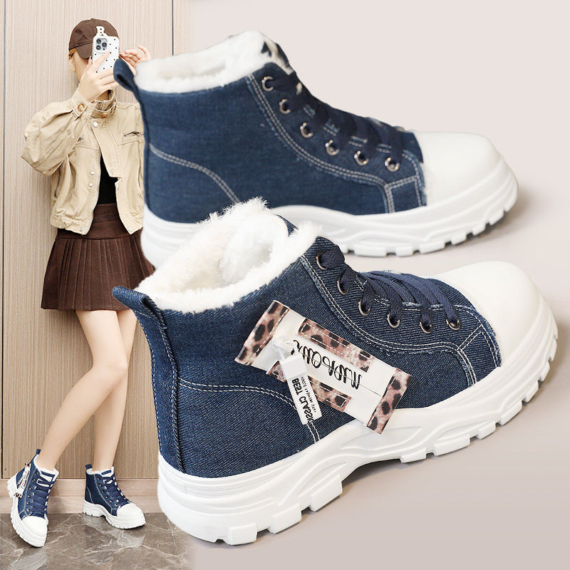 Damen Sneaker High Top Warm Innenfutter Robust - BerlinGlamour