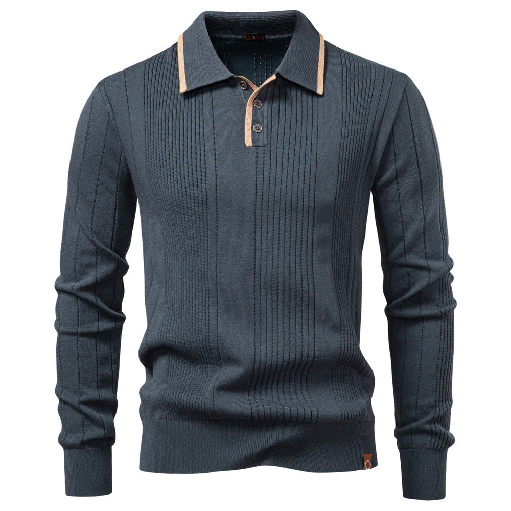 Herren Polohemd Langarm Slim Fit Modern