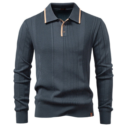 Herren Polohemd Langarm Slim Fit Modern