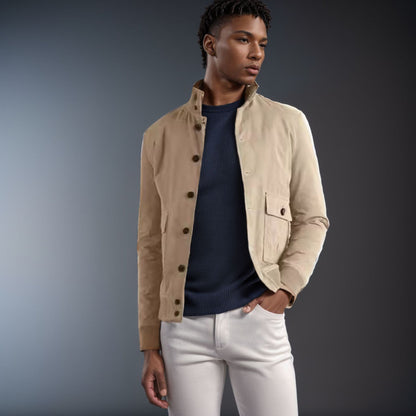 Herren Übergangsjacke Modern mit Hochkragen und Taschen