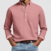 Herren Langarmhemd Moderner Kragen Slim Fit
