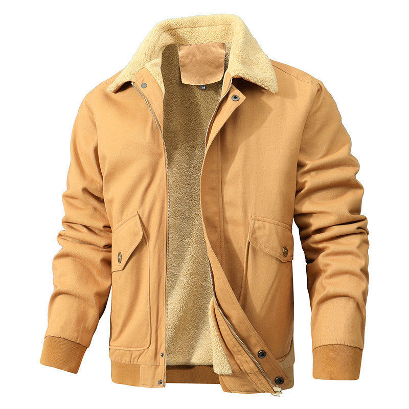 Herren Parka Jacke mit Sherpa Futter Warm Modern
