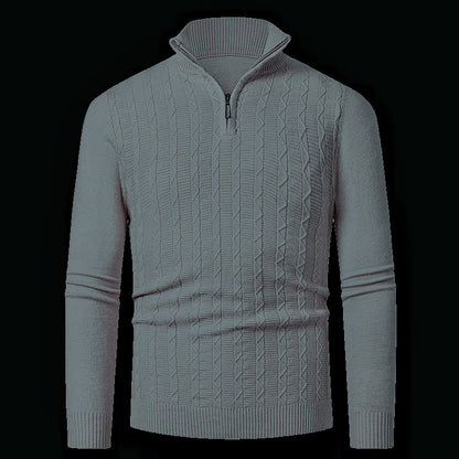 Herren Strickpullover Modern Reißverschluss Kragen Übergröße