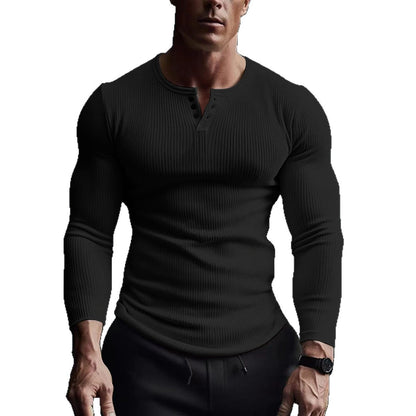 Herren Langarmshirt Modern Ripp Design Slim Fit