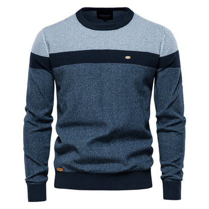 Herren Strickpullover Modern Farbblock Design Fein