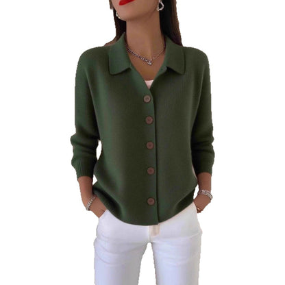 Damen Strickjacke Knöpfe Langarm