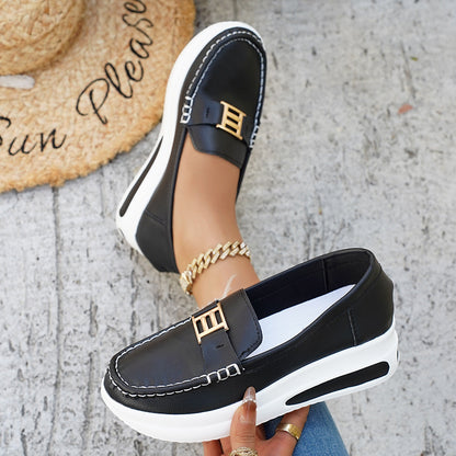 Damen Mokassins Moderne Bequeme Schuhe mit Schnalle