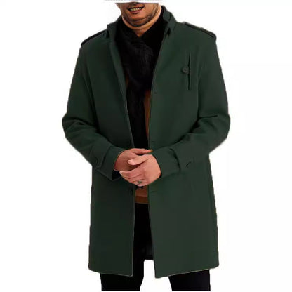 Herren Übergangsmantel Modern mit Taschen Stehkragen Elegant