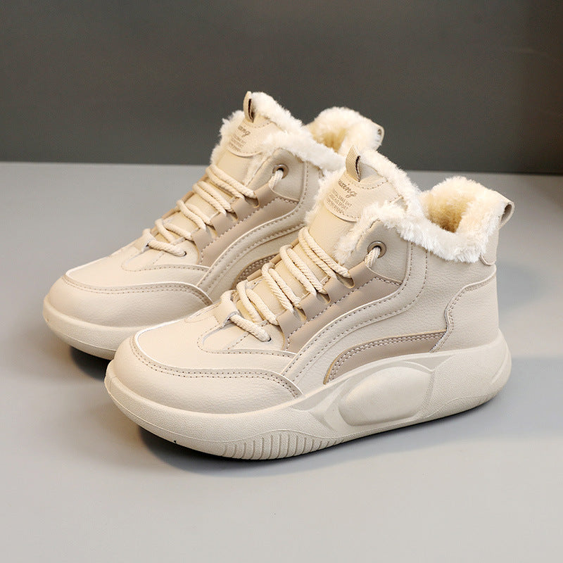 Damen Sneaker Warm High-Top Flauschig Rutschfest