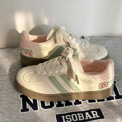Damen Sneaker mit Blumenmotiv Elastisch Schnüren