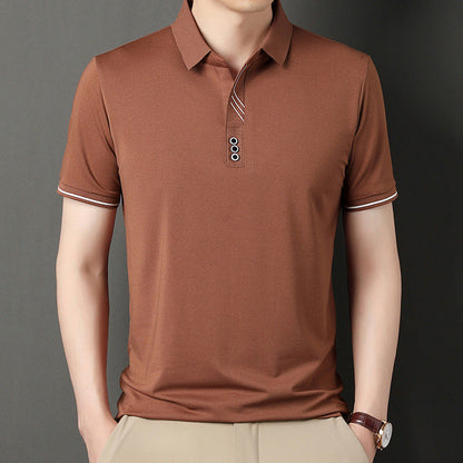Herren Polohemd Modern Knopfleiste Kontrastdetails