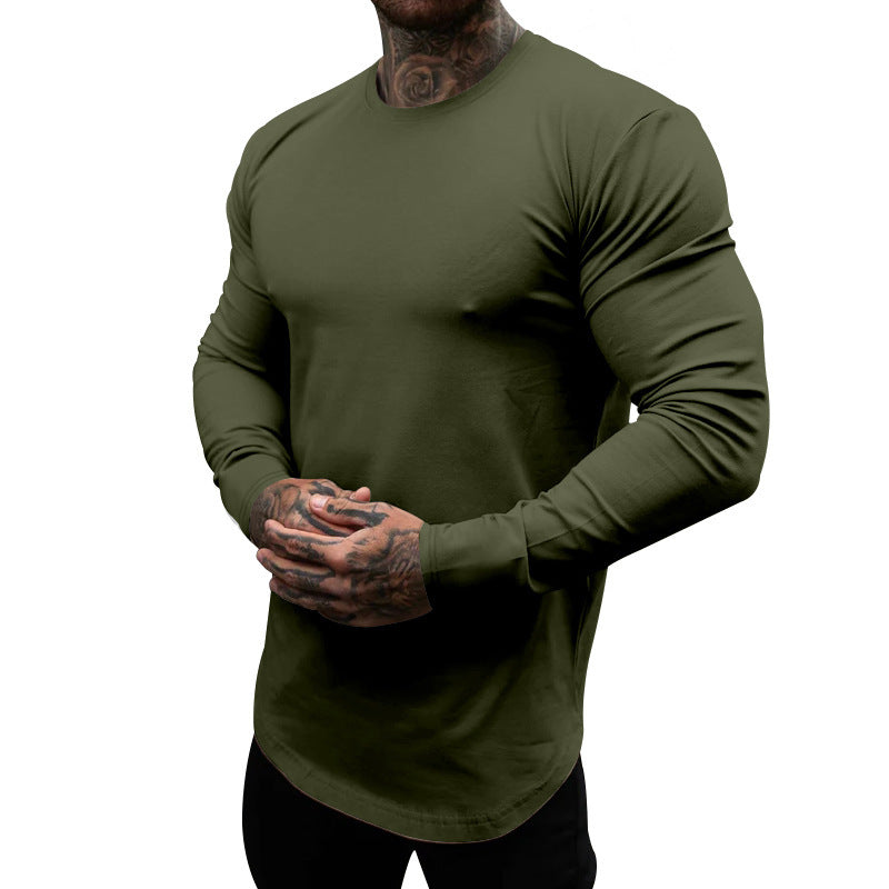 Herren Langarmshirt Weich Baumwolle Modern Rundhals