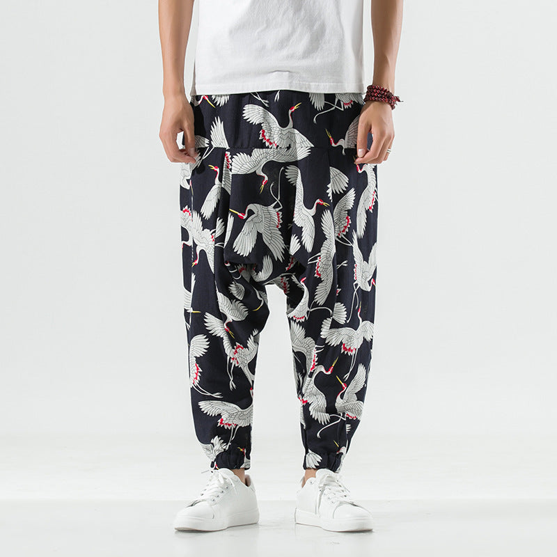 Herren Haremshose Modern Lässig Elastisch Mit Druck