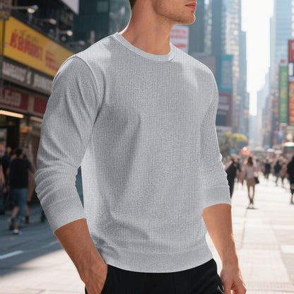 Herren Sweatshirt Modern Rundhals elastisch Schwarz