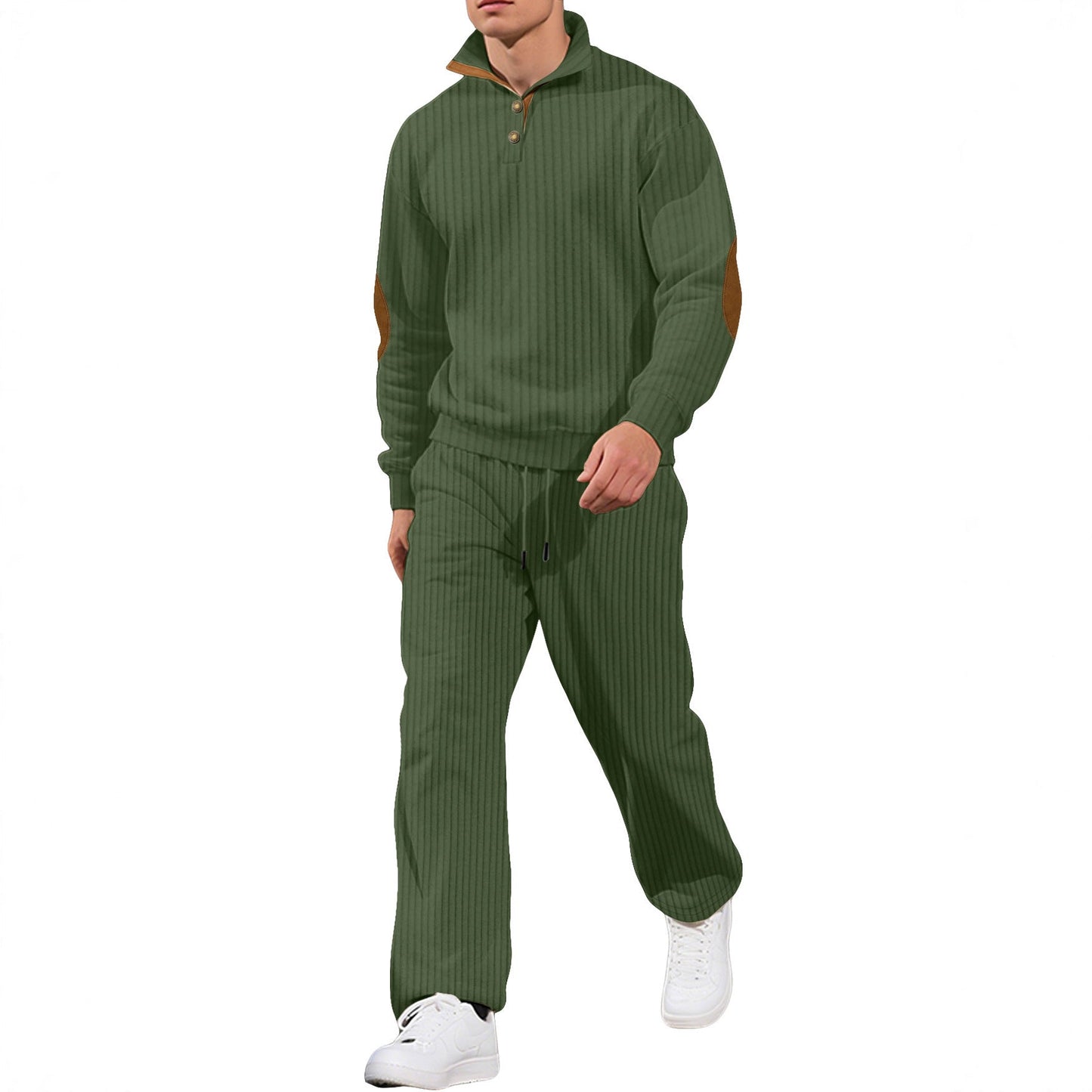 Herren Strickpullover Modern mit Lederdetails Klassisch