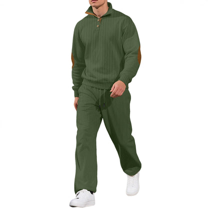 Herren Strickpullover Modern mit Lederdetails Klassisch